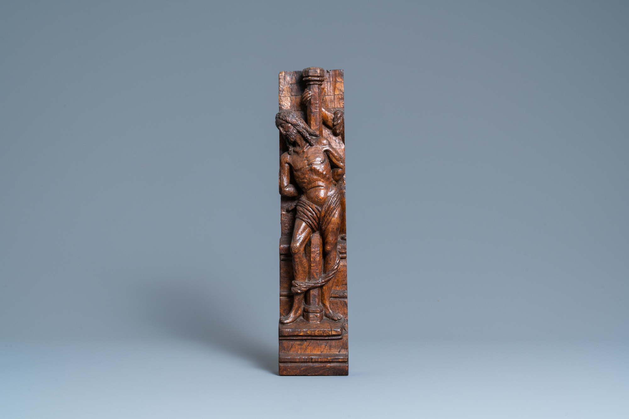 An oak figure of Christ at the column, Rhine Valley, Germany, ca. 1500 - Image 2 of 7