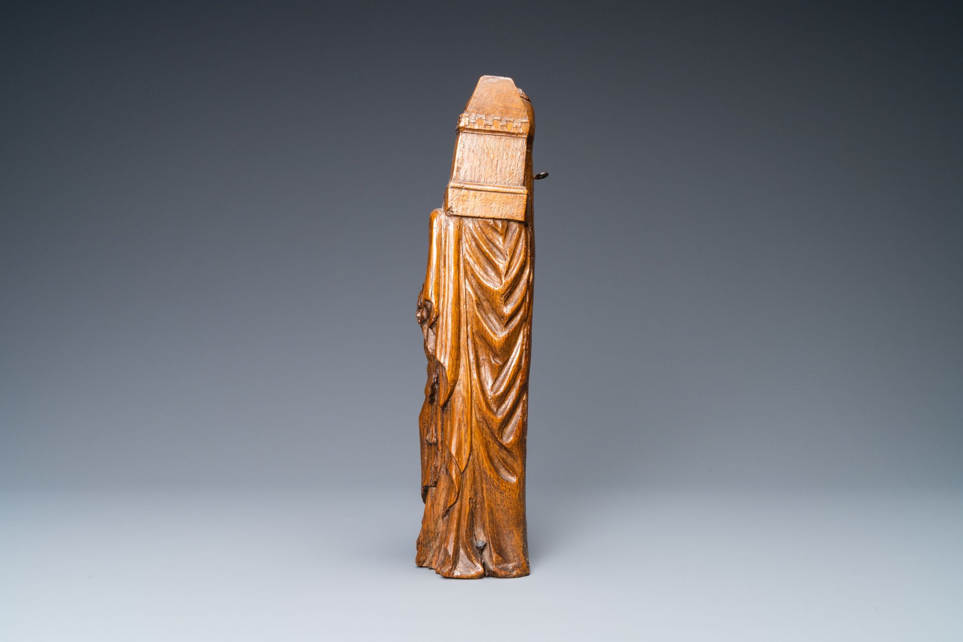 An oak figure of Saint Barbara, ca. 1500 - Image 3 of 7