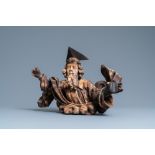 A wooden figure of God the Father on a cloud, 17th C.
