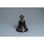 A bronze bell with applied figures of saints, North of France, 16th C.