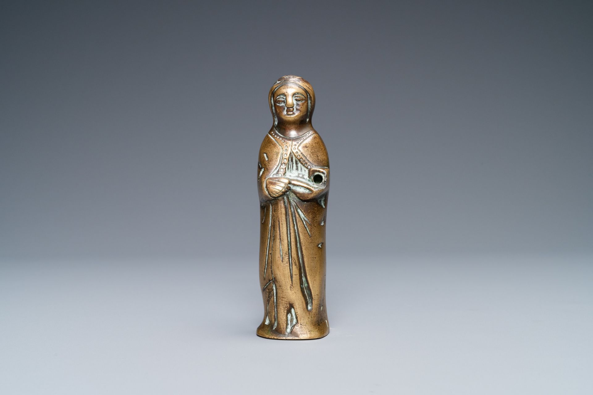 A bronze Madonna luster ornament, Flanders, 16th C. - Image 2 of 7