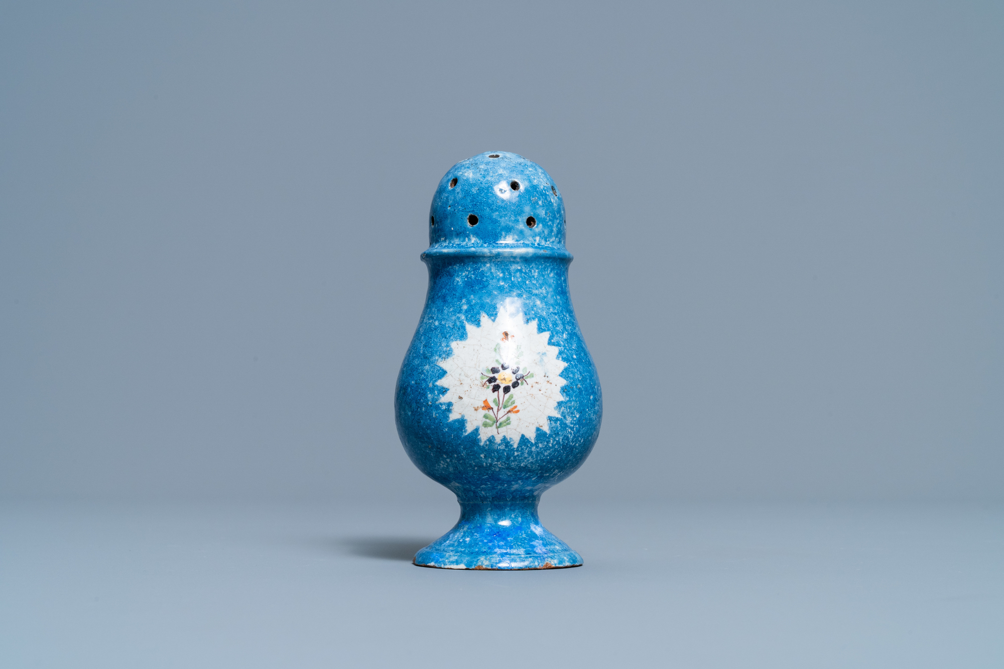 A polychrome Brussels faience caster, late 18th C. - Image 3 of 8