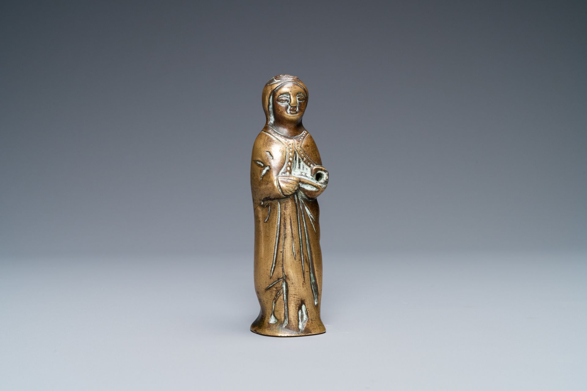 A bronze Madonna luster ornament, Flanders, 16th C.