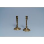 A pair of French bronze candlesticks, 2nd half 16th C.