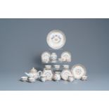 A Chinese famille rose 20-piece tea service with crowned monograms for the European market, Qianlong