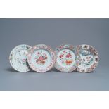 Four Chinese famille rose plates, Yongzheng/Qianlong