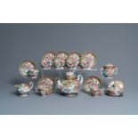 A Chinese Canton famille rose 18-piece tea service, 19th C.