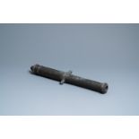 A Chinese inscribed bronze cannon, 19th C.