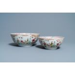 Two Chinese famille rose 'mandarin' bowls, Qianlong