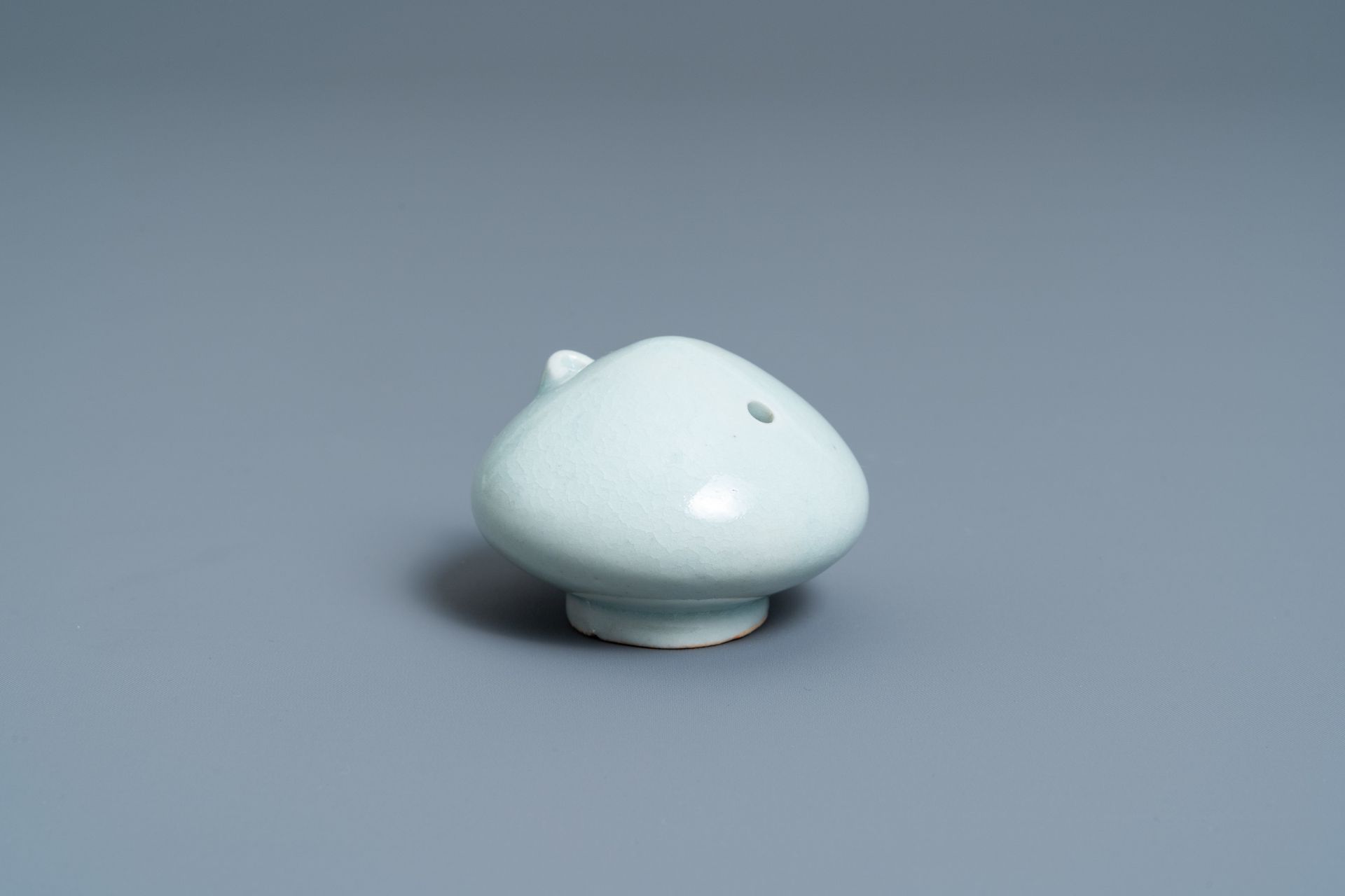 A Korean celadon-glazed water dropper, Joseon, 19th C.