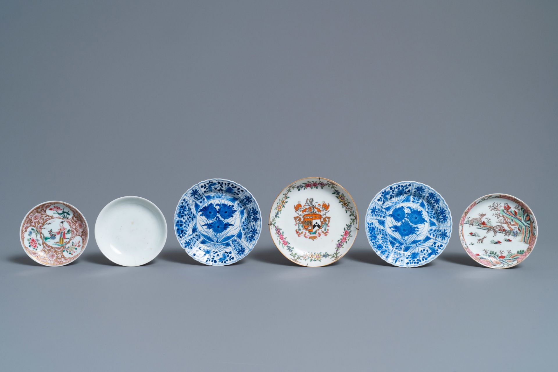 Six various Chinese saucers and four cups, Yongzheng and later - Image 2 of 9