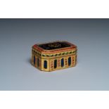 A Chinese embellished gilt-copper enamel snuff box and cover, Canton, Qianlong