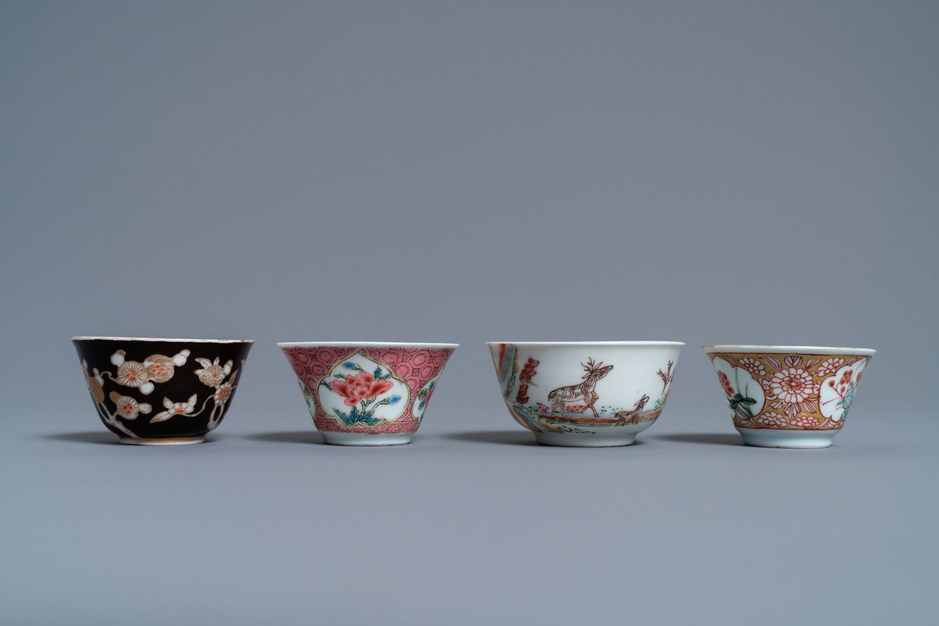 Six various Chinese saucers and four cups, Yongzheng and later - Image 7 of 9