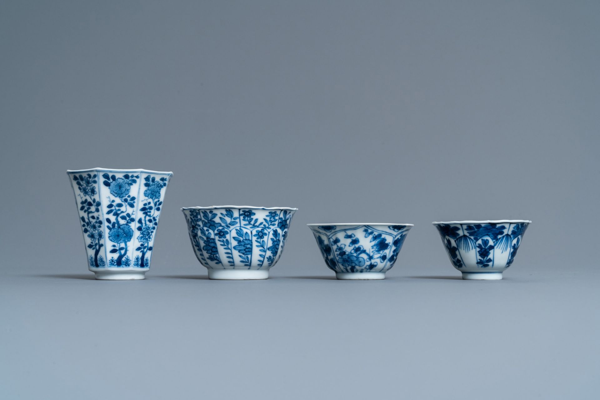 Twenty-one Chinese blue and white saucers and eighteen cups, Kangxi - Image 2 of 17