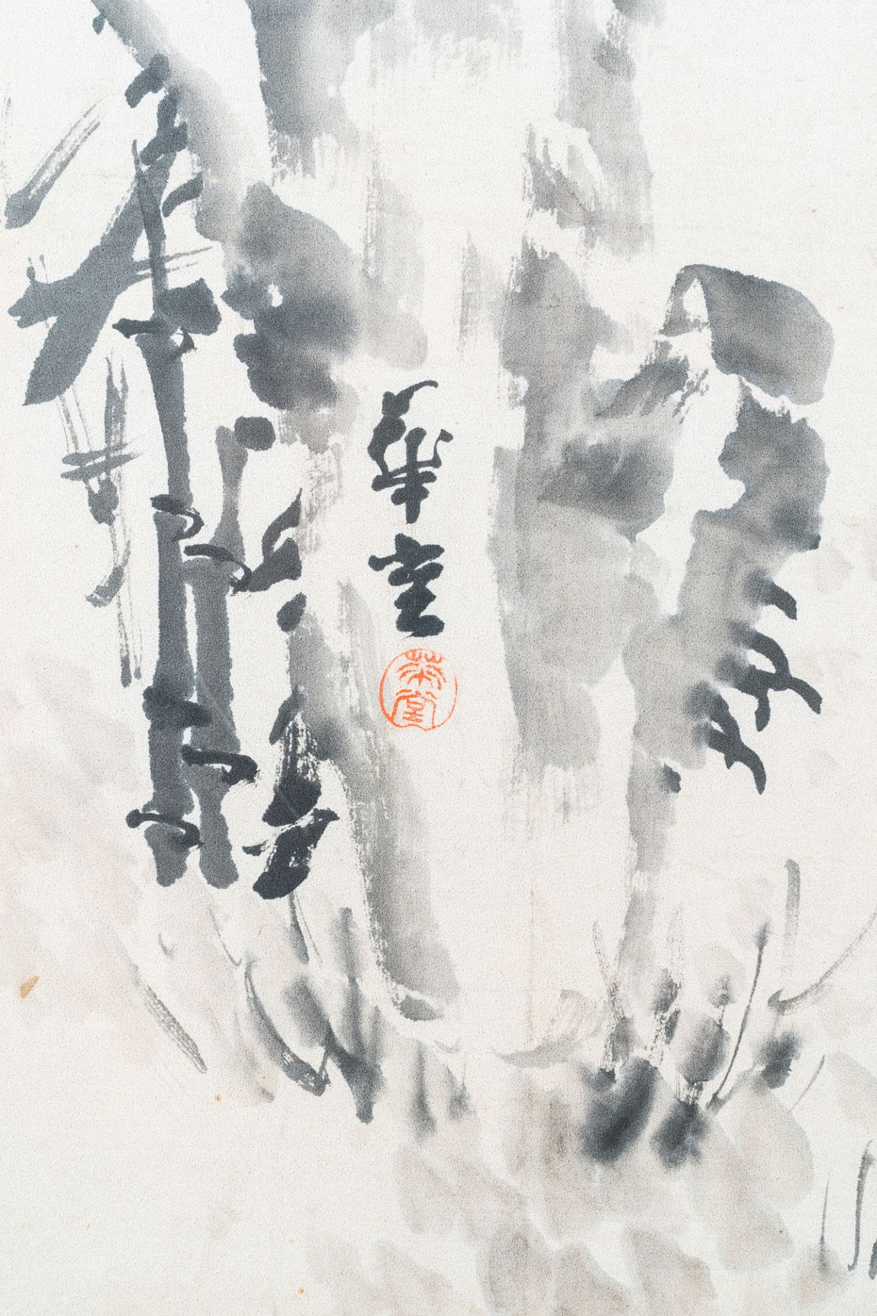 Mi Shan, ink and color on paper: 'Birds near bamboo branches', dated April 1916 - Image 9 of 10