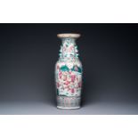 A Chinese famille rose vase, 19th C.