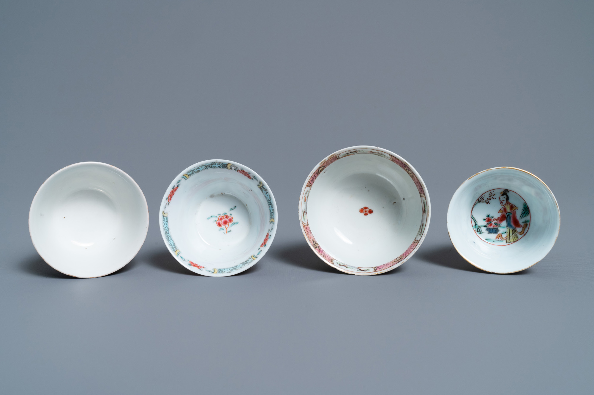 Six various Chinese saucers and four cups, Yongzheng and later - Image 8 of 9