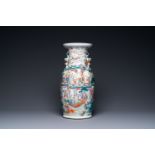 A Chinese famille rose 'immortals' vase, 19th C.