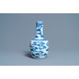 A Chinese blue and white 'Bleu de Hue' bottle vase for the Vietnamese market, Kangxi