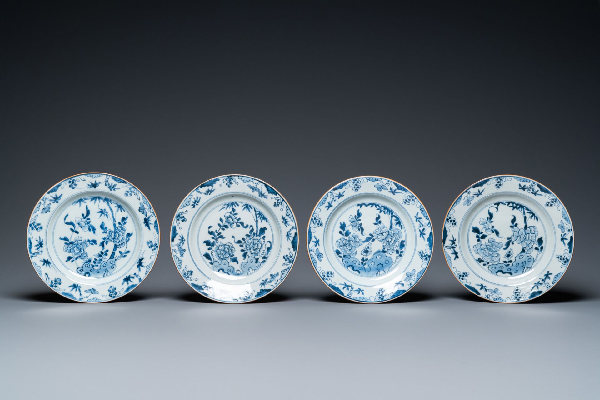 Eleven Chinese blue and white plates, Kangxi and later - Image 5 of 7