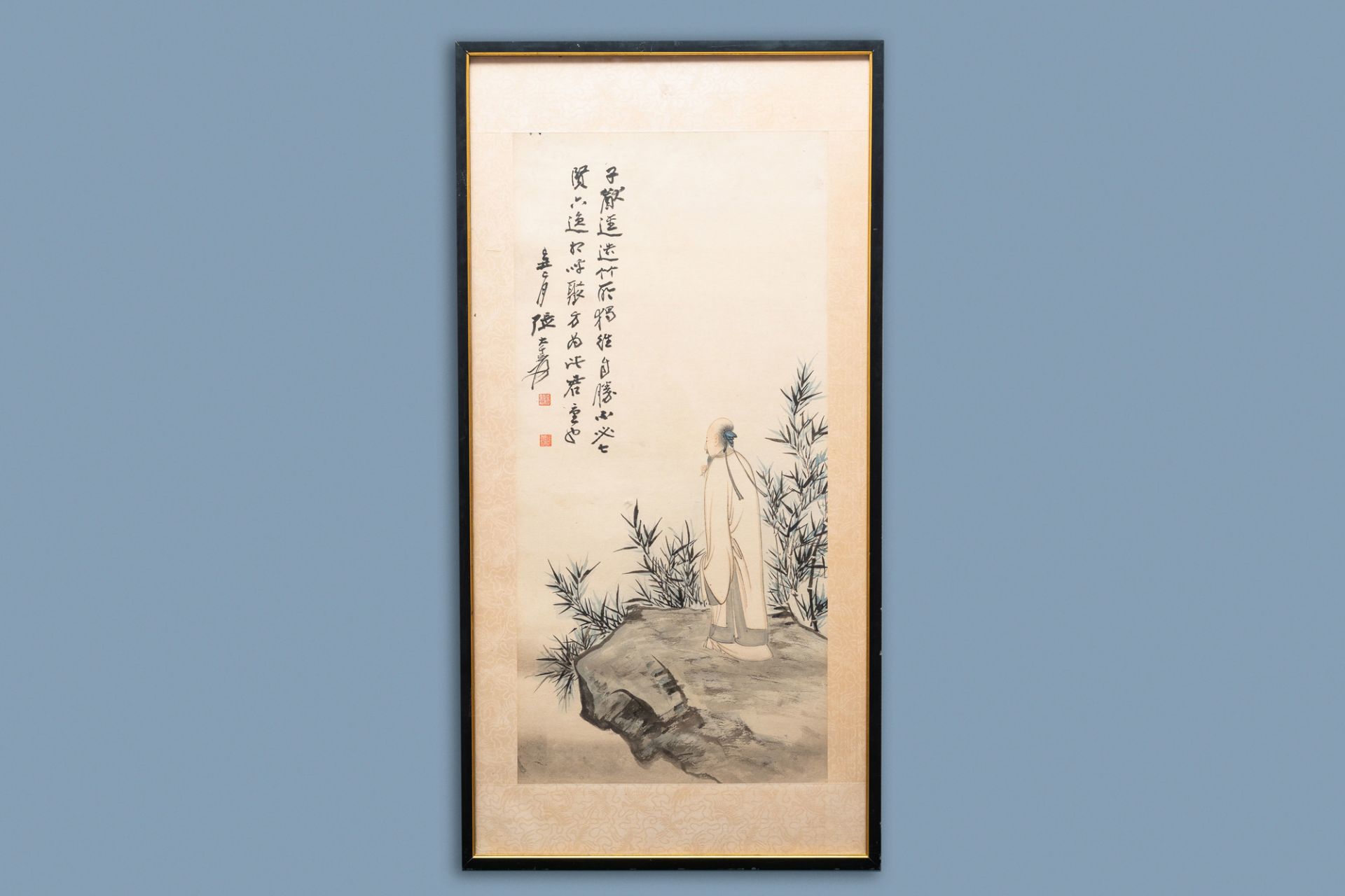 Zhang Daqian (1899-1983), ink and color on paper: 'Amidst the bamboo', dated 1949 - Image 2 of 37