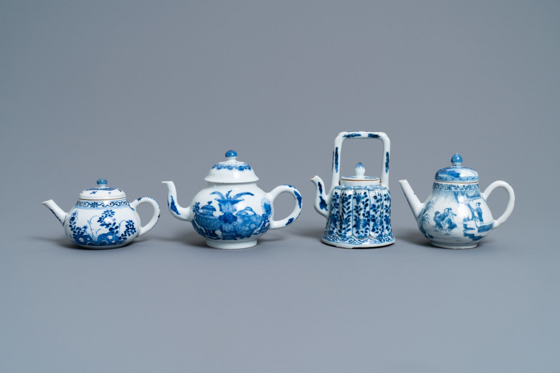 Four Chinese blue and white teapots and covers, Kangxi - Image 2 of 7