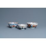 Three Chinese Imari-style bowls, Kangxi/Qianlong