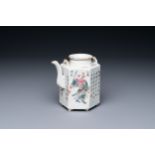 A Chinese famille rose 'Wu Shuang Pu' teapot and cover, 19th C.