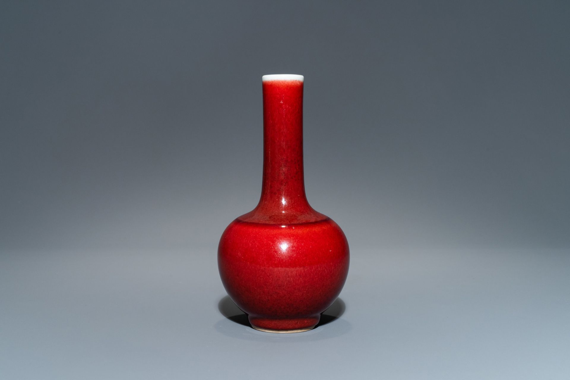 A Chinese langyao-glazed bottle vase, Kangxi mark, 19/20th C. - Image 4 of 6