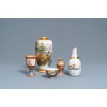 Five pieces of Japanese Satsuma and Kutani porcelain, Meiji, 19th C.