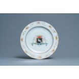 A Chinese Dutch market van Beeftingh armorial dish, Qianlong