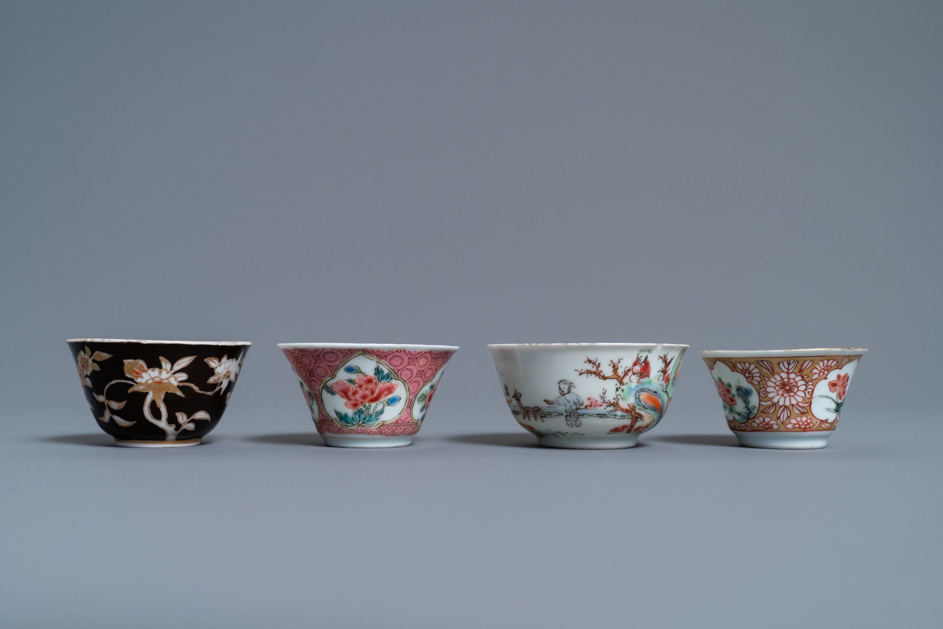 Six various Chinese saucers and four cups, Yongzheng and later - Image 5 of 9