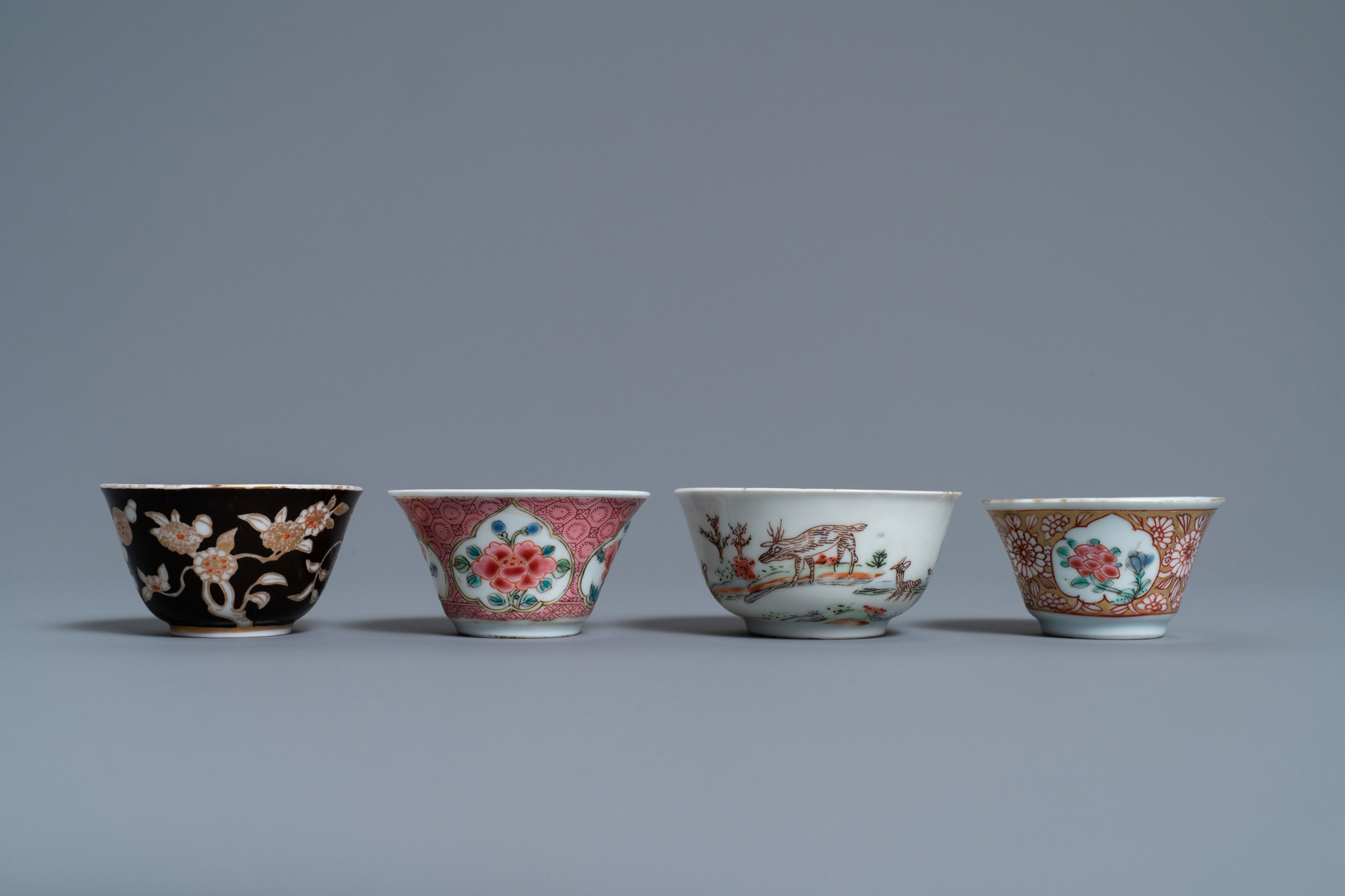 Six various Chinese saucers and four cups, Yongzheng and later - Image 4 of 9