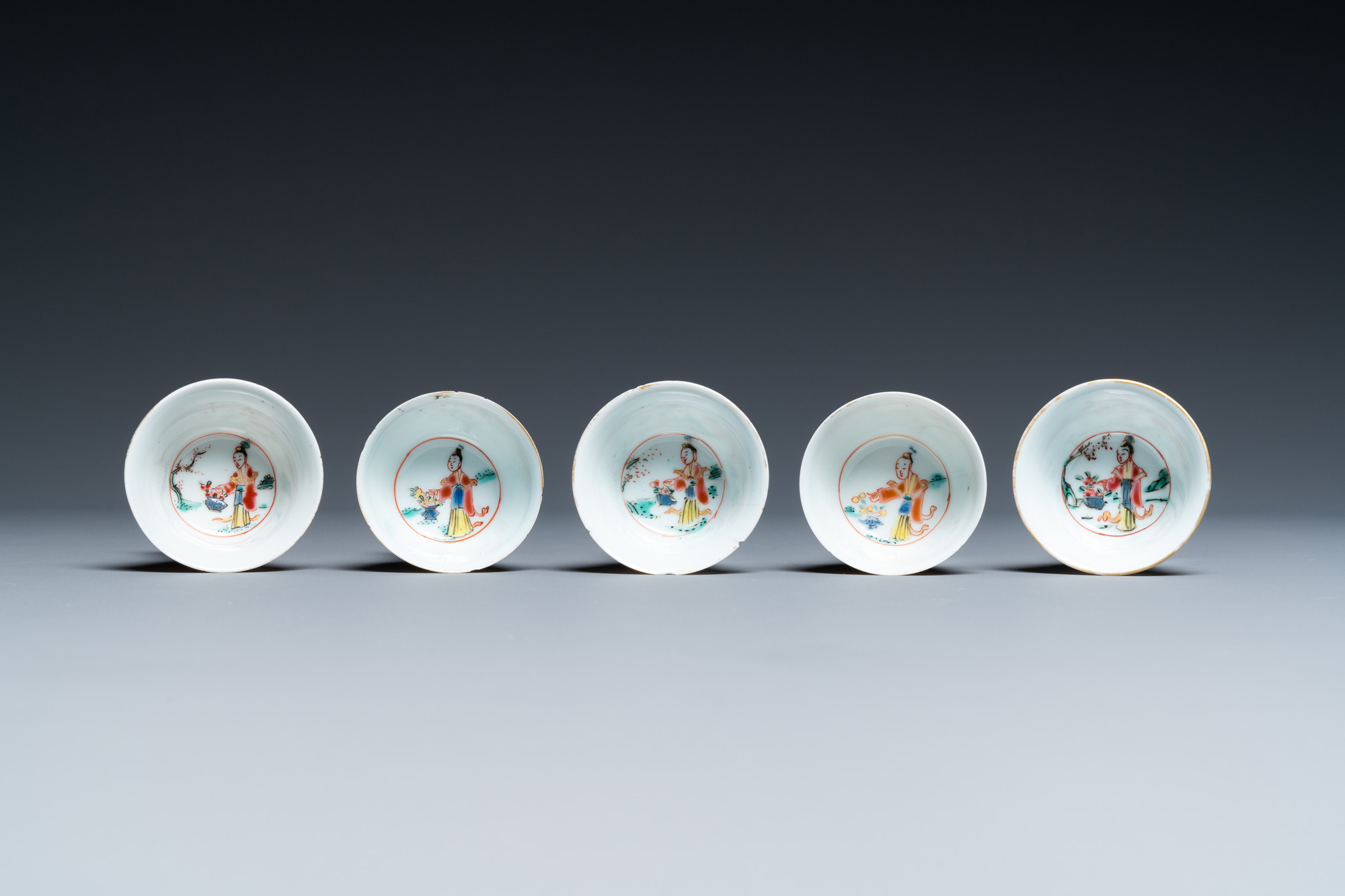 A collection of Chinese famille rose tea wares, Yongzheng/Qianlong - Image 16 of 29