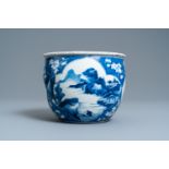 A Chinese blue and white jardiniere, Kangxi