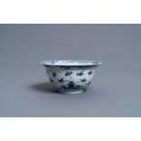 A Chinese blue and white 'twelve magpies' bowl, Chenghua mark, Kangxi