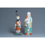 Two Chinese famille rose 'Star God' figures, seal marks, 19/20th C.