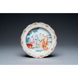 A Chinese famille rose export porcelain 'The judgement of Paris' plate, Qianlong