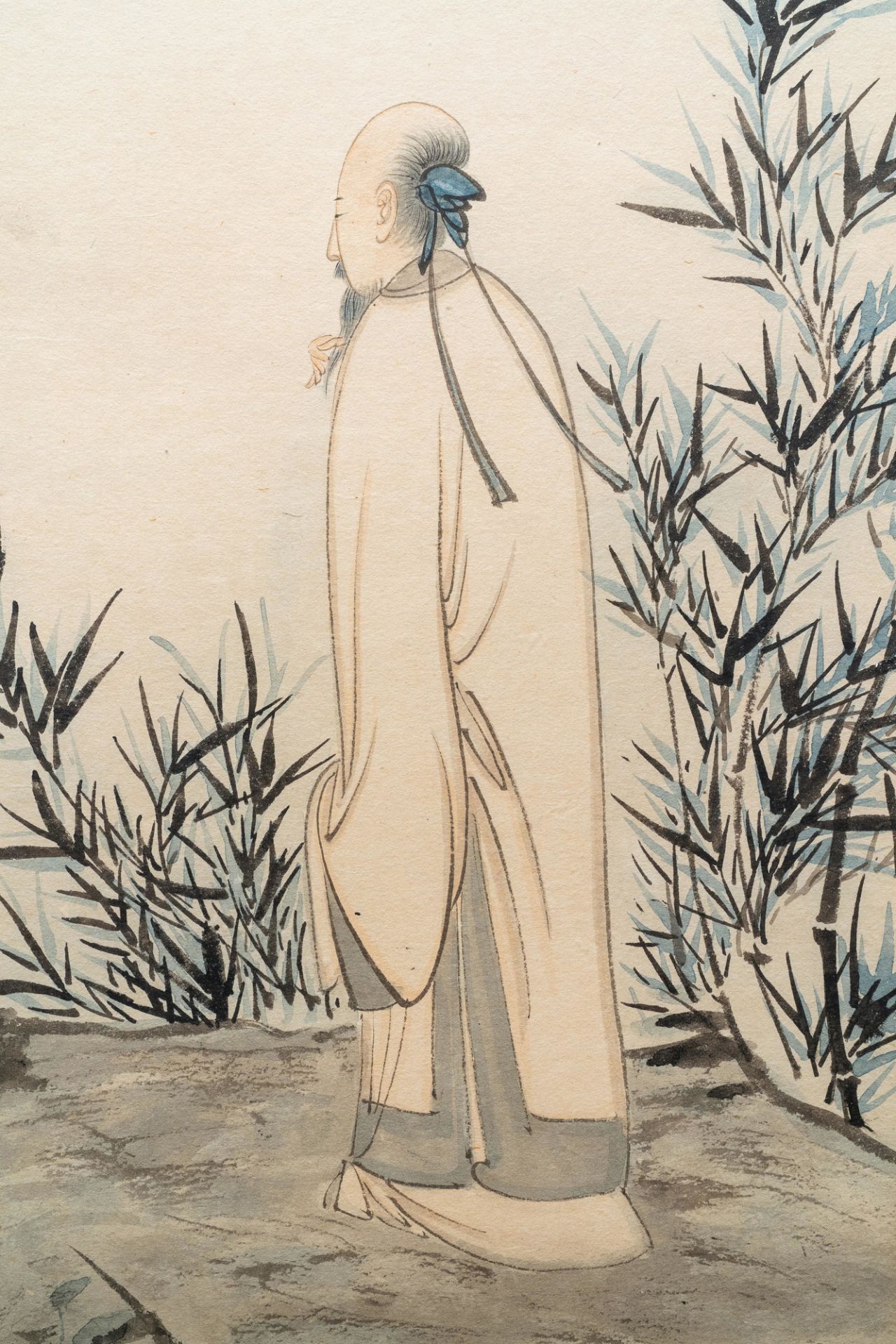 Zhang Daqian (1899-1983), ink and color on paper: 'Amidst the bamboo', dated 1949 - Image 6 of 37
