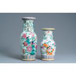 Two Chinese famille rose vases, 19th C.