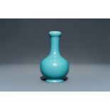 A Chinese robin's egg-glazed bottle vase, Qianlong mark, 19/20th C.