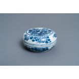 A Chinese blue and white box and cover, Kangxi