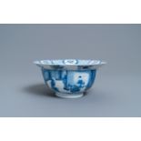 A Chinese blue and white 'klapmuts' bowl, Chenghua mark, Kangxi