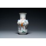 A Chinese famille rose vase, Tongzhi mark, 19/20th C.