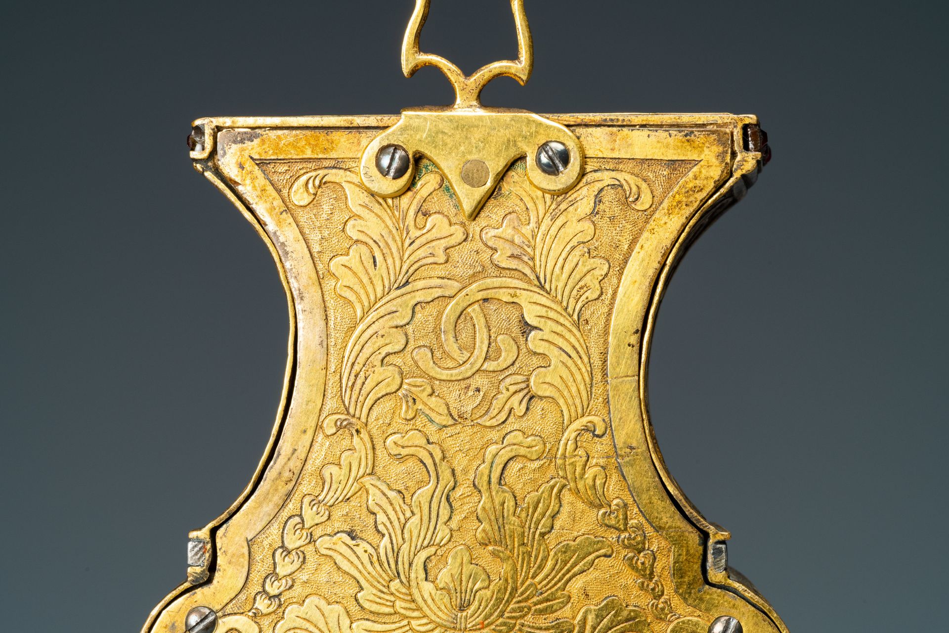 A Chinese semi-precious stone embellished gilt-bronze clock, Canton & Prior of London, Qianlong - Image 17 of 20