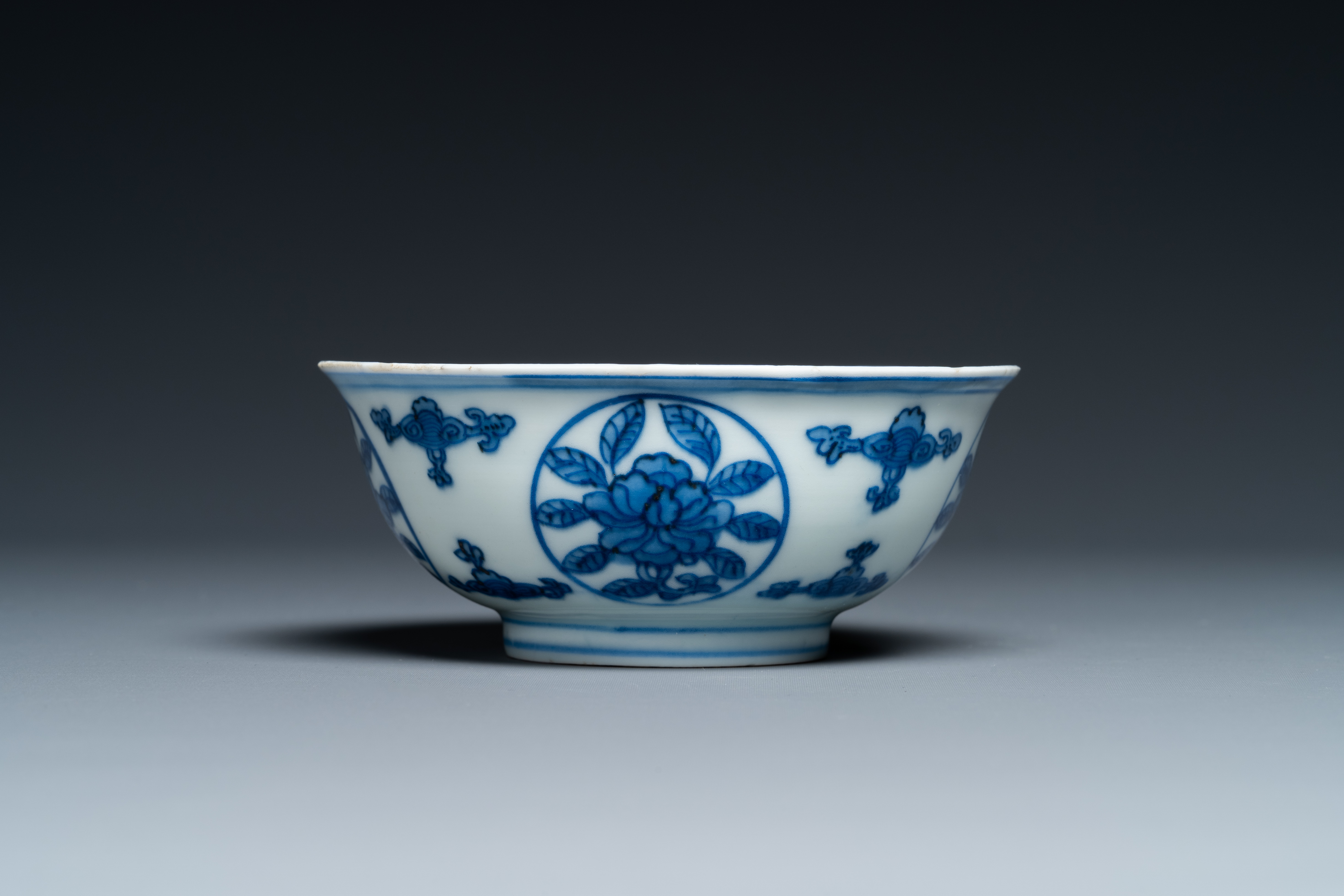 A Chinese blue and white 'dragon' bowl with lanca-characters, Wanli mark and of the period - Image 8 of 9