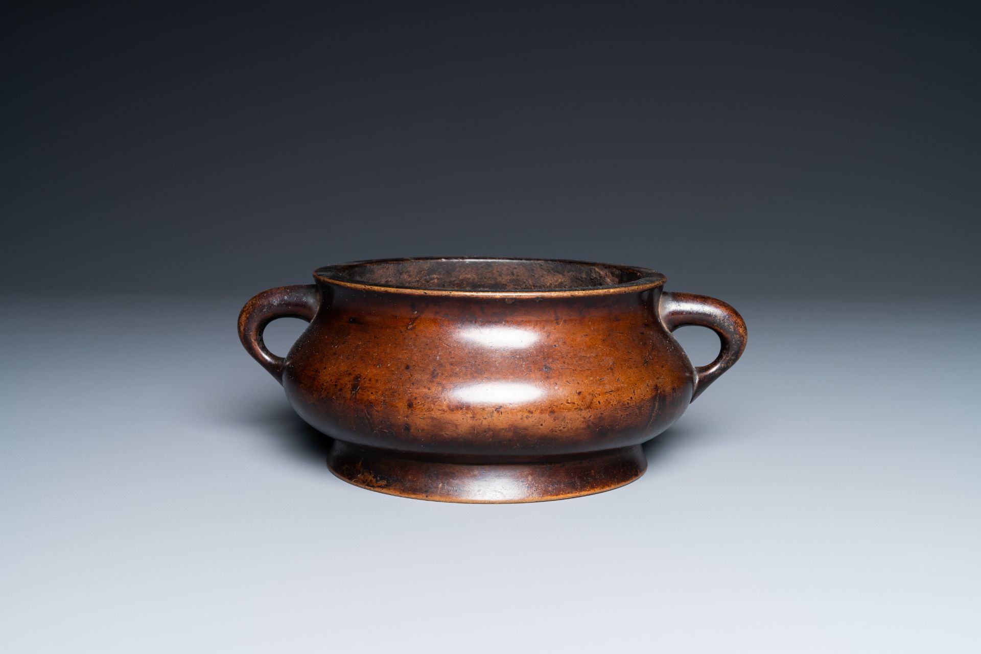 A Chinese bronze censer, Xuande mark, Kangxi