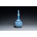 A Chinese blue and white bottle vase in Transitional style, Kangxi