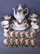 ROYAL ALBERT OLD COUNTRY ROSES TEAWARE, 38 pieces