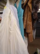 TWO VINTAGE FUR STYLE COATS/JACKETS, wedding dress and one other by Teatro Auctioneer's Note: The